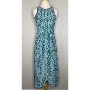 TOAD & CO Sunkissed Maxi Dress in Blue Geometric Print Size Medium Kohilo Nylon